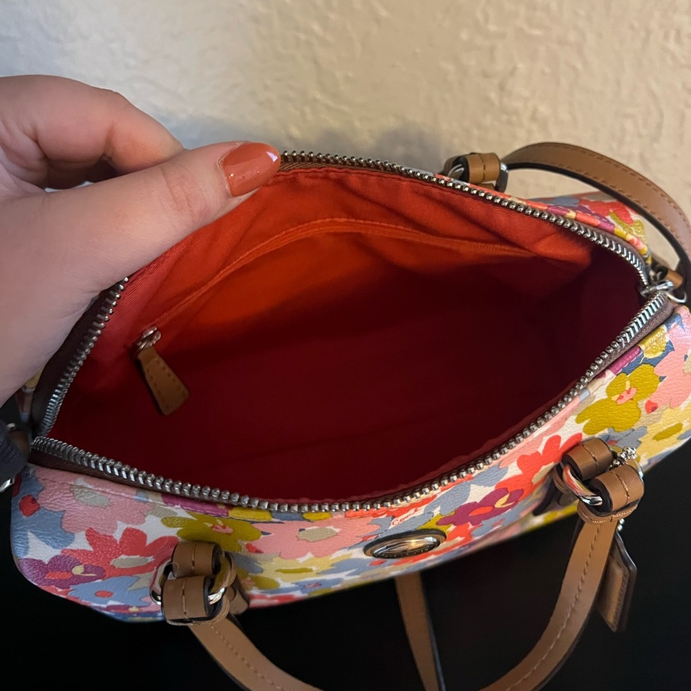 Coach Floral Satchel - Pink, Yellow, Blue, Red - Picture 8 of 8